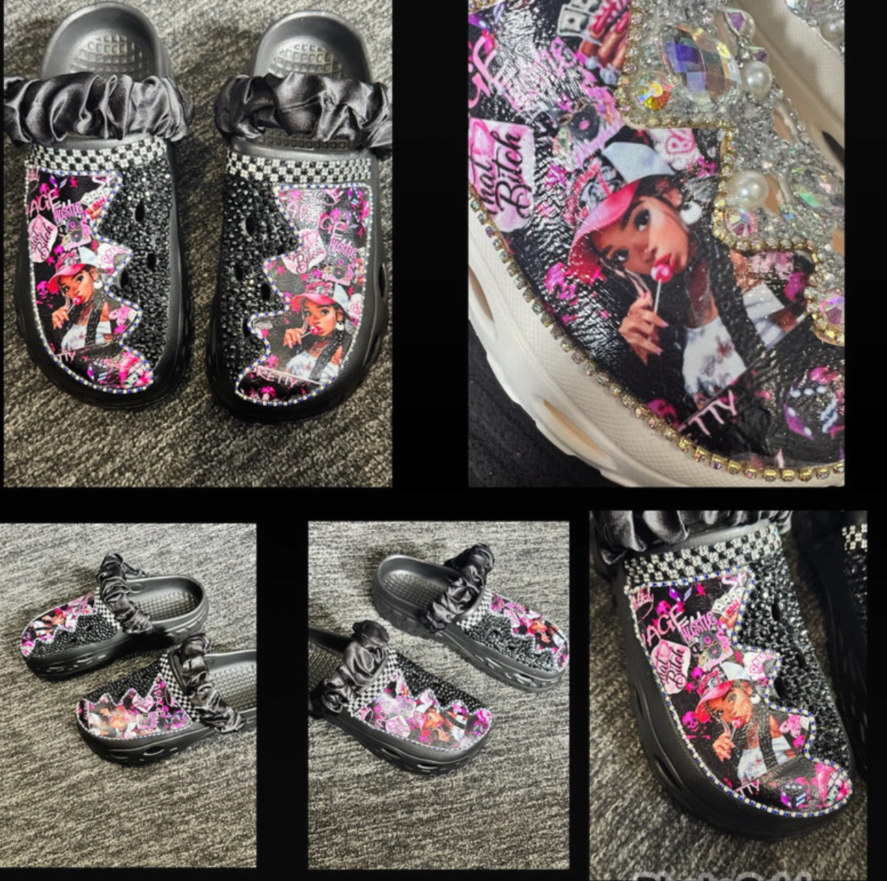 Customised Crocs/clogs size 8